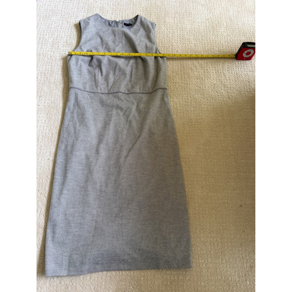 Ann Taylor Grey Herringbone Sleeveless Sheath Dress NWT Size 8‎ Wool Blend